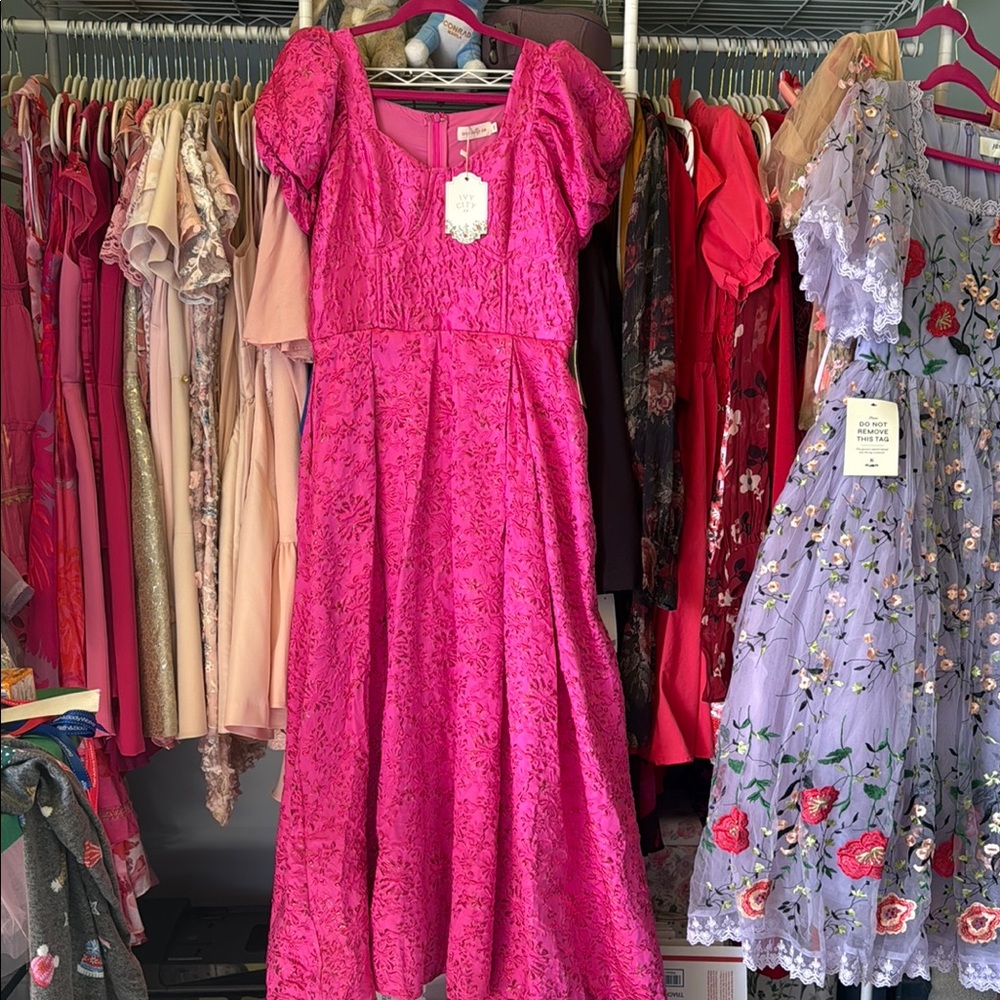 Vibrant Pink Lace Dress
